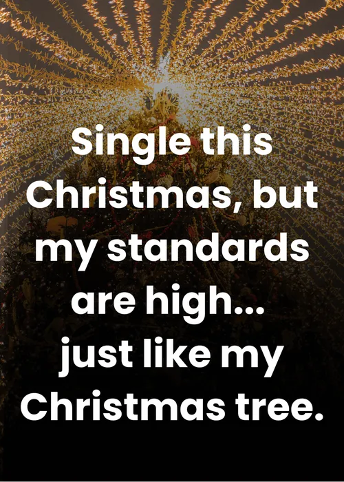 Single this Christmas, but my standards are high